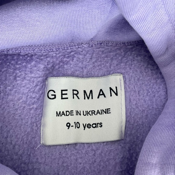 Purple hoodie made in Ukraine size 9/10 Karpatian Mountains‎ NWOT - Picture 13 of 13